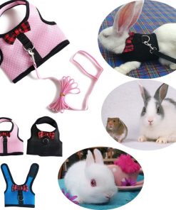Rabbits Hamster Vest Harness With Leas Bunny Mesh Chest Strap Harnesses Ferret Guinea Pig Small Animals Pet Accessories S/M/L 4