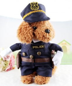 Cosplay Policeman Dog Clothes For Small Dogs Winter French Bulldog Jacket Standing Dog Halloween Costume Chihuahua Pet Clothes