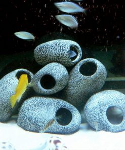 1pc Aquarium Cichlid Stone Ceramic Rock Cave Aquarium Fish Tank Pond Shrimp Breeding Ornament Decor Accessory Decorative Marbles